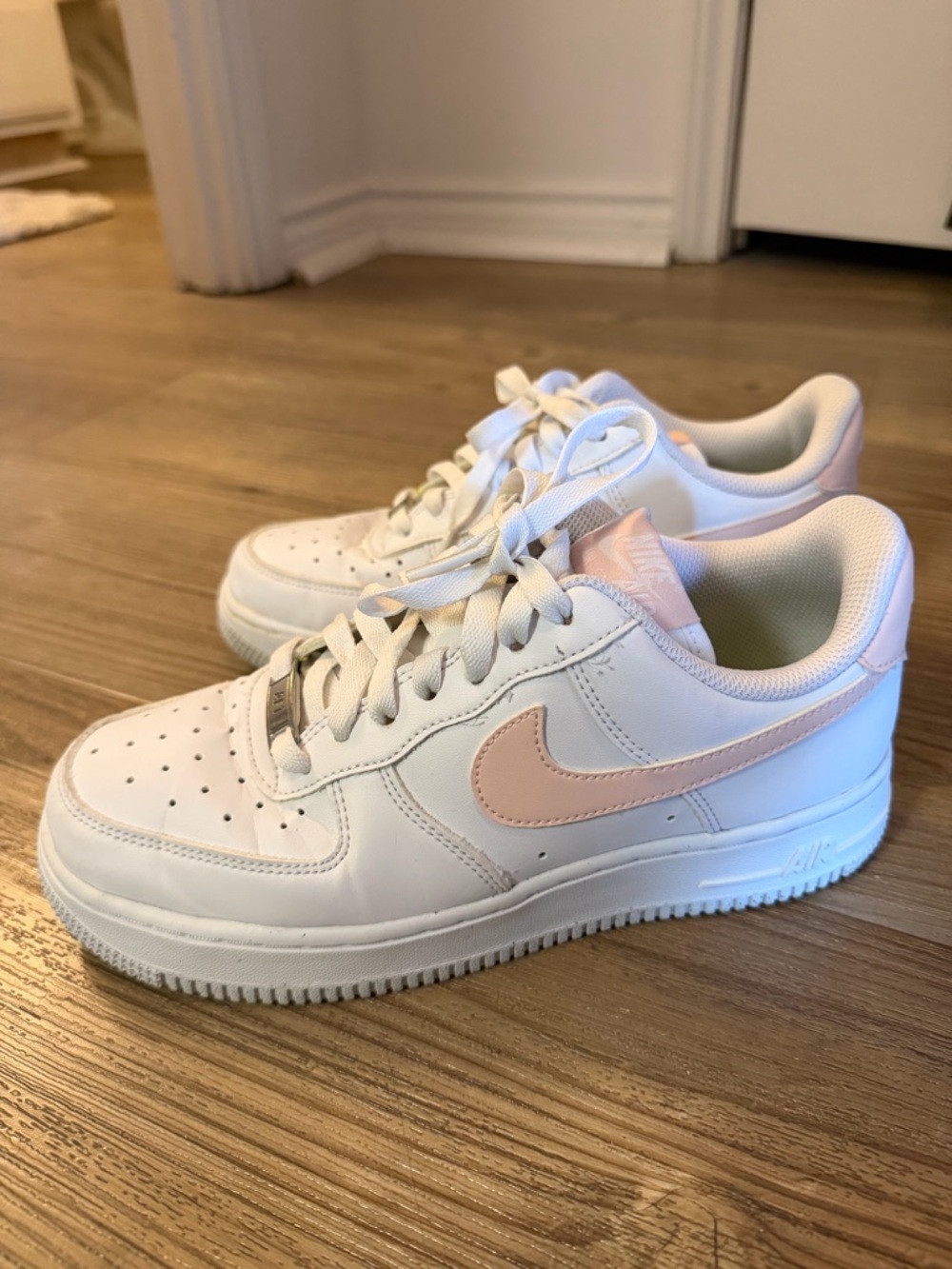 Nike Air Force White with Light Pink Sneakers size 7